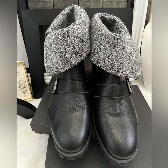 SPLENDID Black Karyln LL2312 Moto Motorcycle Leather Sherpa lined fold down 10 - Picture 7 of 16